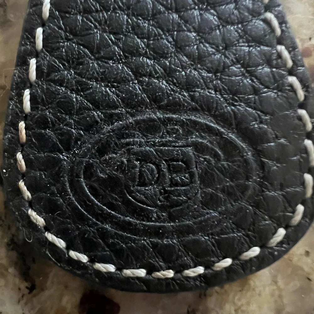 Black DOONEY & BOURKE Leather Key Fob with Embossed DB Logo
